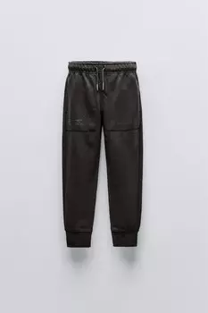Брюки из интерлока ZARA, темно-коричневый