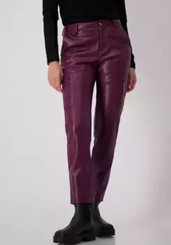 Брюки из искусственной кожи Monari "брюки-карго из искусственной кожи", в образе карго, цвет Dark Cherry
