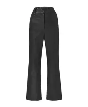 Брюки из искусственной кожи с деталями струзцо. Max Mara, черный