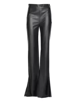 Брюки из искусственной кожи с молнией по бокам Aniye By, черный