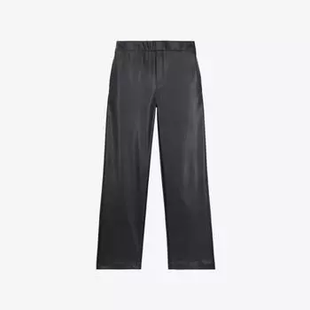Брюки из искусственной кожи с высокой посадкой и резинкой на талии The Kooples, черный