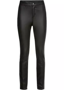 Брюки из искусственной кожи с высокой талией Rainbow, черный