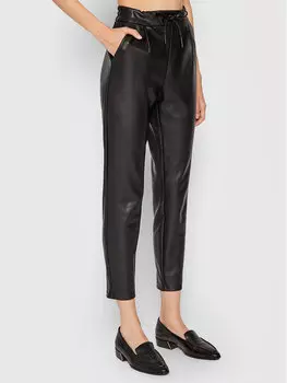 Брюки из искусственной кожи, свободного кроя Vero Moda, черный