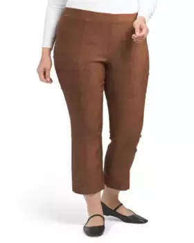 Брюки из искусственной замши плюс без застежек Nydj, кофе