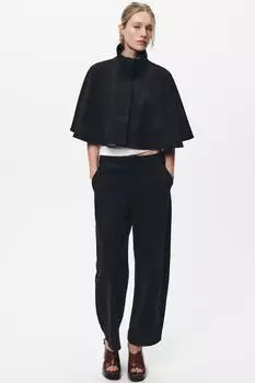 Брюки из искусственной замши ZARA, черный