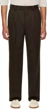 Брюки из коричневой фланели Baby Camel AURALEE