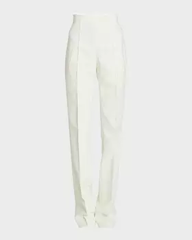 Брюки из крепа прямого кроя с защипами Andrew Gn