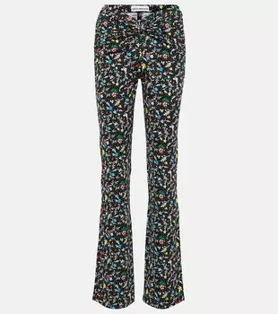 Брюки из крепа с высокой посадкой и принтом PACO RABANNE, разноцветный