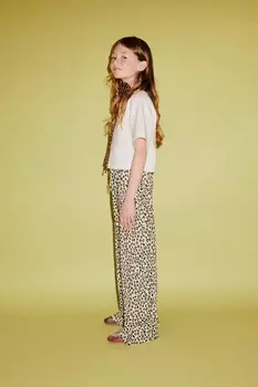 Брюки из крепа с животным принтом ZARA, цвет leopard