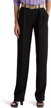 Брюки из крепа Сабле Petite со складками LAUREN Ralph Lauren, черный