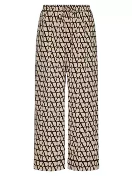 Брюки из крепдешина Toile Iconographe Valentino Garavani, бежевый