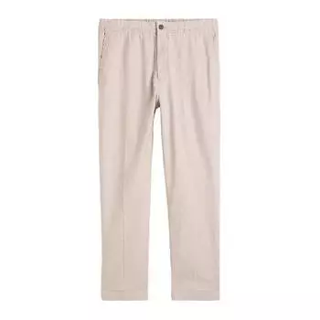 Брюки из льна H&M Linen-blend Joggers, светло-бежевый