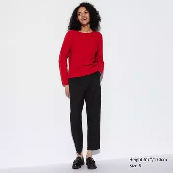 Брюки из льна и хлопка UNIQLO, черный