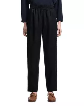Брюки из льна с эластичным поясом Emporio Armani, синий