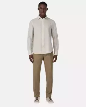 Брюки из льна со стрелками Boggi Milano, цвет Topo