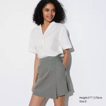 Брюки из льняной смеси UNIQLO, оливково-зеленый