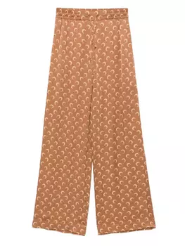 Брюки из лунно-жаккардового атласа Marine Serre, коричневый