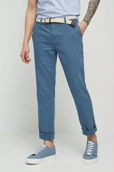 Брюки из медицинского льна Medicine, темно-синий