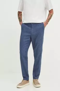 Брюки из медицинского льна Medicine, темно-синий