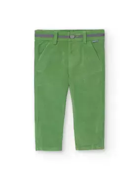 Брюки из микро вельвета для мальчика с карманами Boboli, зеленый