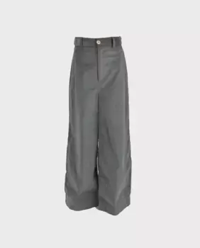 Брюки из микровельвета для девочки с однотонным принтом La Ormiga, серый