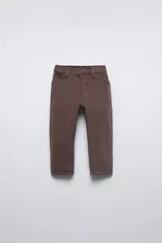 Брюки из мытой пансионной ткани ZARA, цвет aubergine