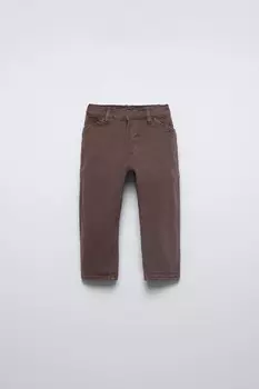 Брюки из мытой пансионной ткани ZARA, цвет aubergine