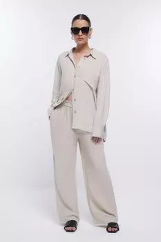 Брюки из натурального льна River Island, серый