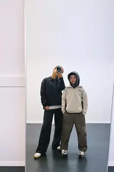 Брюки из нейлона с подкладкой ZARA, норка
