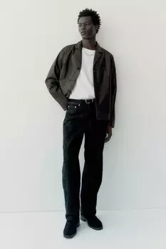 Брюки из нубука H&M, черный