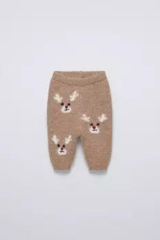 Брюки из оленьей шерсти ZARA, светло-коричневый
