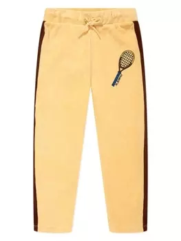 Брюки из органического хлопка с вышитым логотипом Mini Rodini, желтый