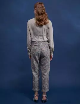 Брюки из парчи с двойными штанинами Озерно-зеленого цвета Kayra