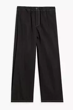 Брюки из поплина с прострочкой LE 17 SEPTEMBRE, черный