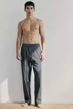 Брюки из поплина свободного кроя H&M, черный