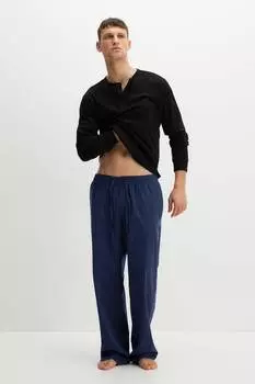 Брюки из поплина свободного кроя H&M, синий