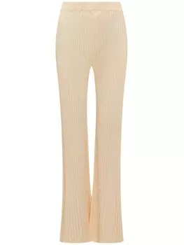 Брюки из рубчатой вязки Jil Sander, нейтральный цвет