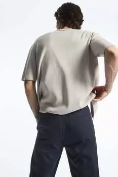 Брюки из саржи с заюженными ногинами H&M, синий