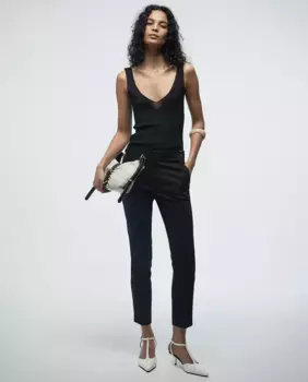 Брюки из сатина с пряжкой Sfera, черный