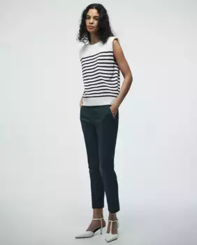 Брюки из сатина с пряжкой Sfera, темно-зеленый