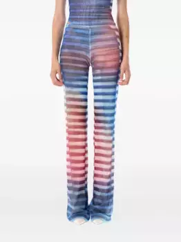 Брюки из сетчатой ткани с полосками Air Stripe Jean Paul Gaultier, синий