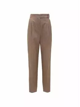 Брюки из шерсти и льна Brunello Cucinelli