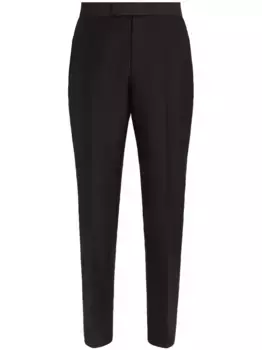 Брюки из шерсти и мохера Zegna, черный