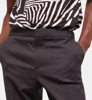 Брюки из шерсти с узором «гусиные лапки» THE KOOPLES, цвет Black Grey