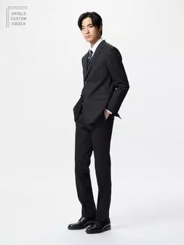 Брюки из шерсти стрейч Uniqlo, черный