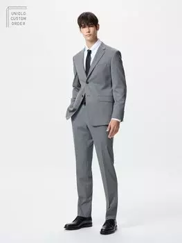 Брюки из шерсти стрейч Uniqlo, серый