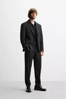 Брюки из шерсти ZARA, черный