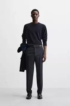 Брюки из шерсти ZARA, синий