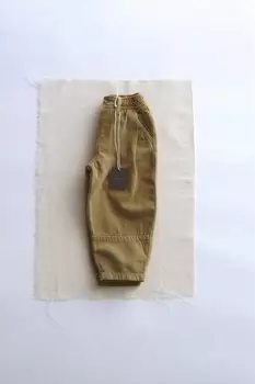 Брюки из шерстяной саржи ZARA, охра