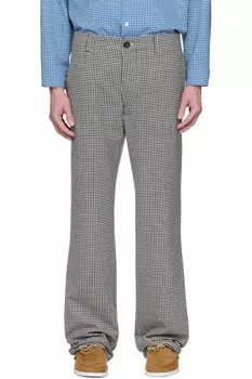 Брюки из шерстяной смеси в клетку Marni, черный